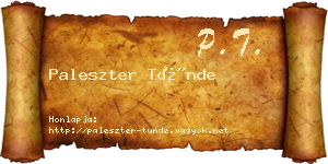 Paleszter Tünde névjegykártya